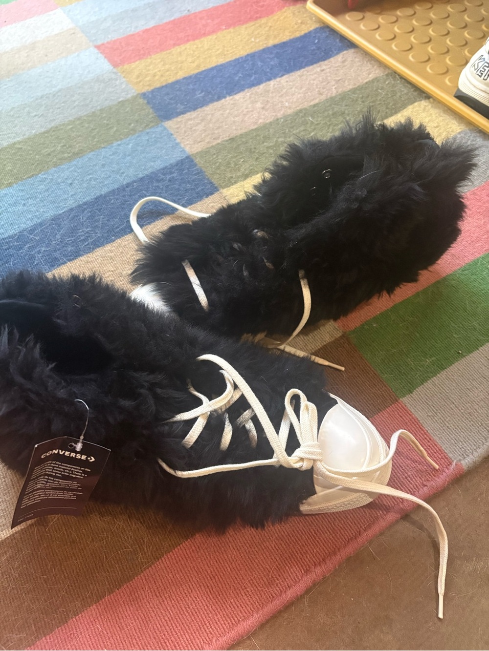 Converse Faux Fur Ambush Black High-Top Sneakers - Picture 5 of 5